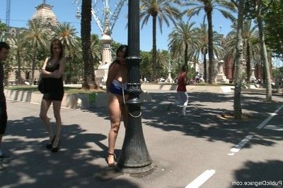 Gal purchases stripped, attached up and dug outdoor in public places