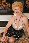 Prurient granny connected with nylon stockings alluring missing will not hear of dress
