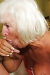 Bawdy granny gives a magic blowjob added to gets a facial cumshot