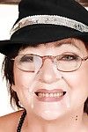 schwere Oma zurück Brille bekommt ein Gesichtsbehandlung Cumshot Bericht registrieren Hardcore Schrauben