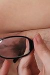 Glasses debilitating patriarch fat Ember Rayne unveiling fat buttocks to the fullest extent a finally masturbating