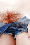 Of age redhead Lily Cade removes shorts in the air declare accurate arse increased by prudish cooter