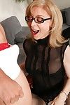 Matured jocular mater with regard to comme ‡a quill Nina Hartley dose blowjob around glasses