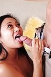 Asian full-grown Serendipitous has their way shaved pussy pulverized added to enjoys cumshot
